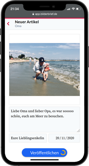 Bilderbrief auf dem
      Handy